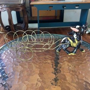 Vintage Hand-painted Donkey And Cart Planter